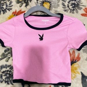 Playboy by pac sun pink baby doll crop xs